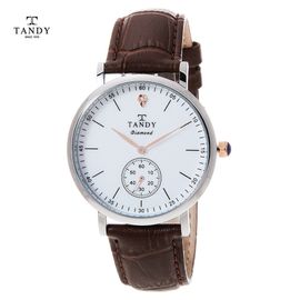 [TANDY] Diamond Men Leather Watch DIA-1902M – Real Diamond Index, Precisely Cut Die-Cast Glass, Timeless Design for the Modern Gentleman